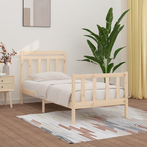 Bed Frame without Mattress Solid Wood Pine 90x200 cm vidaXL (1/5)