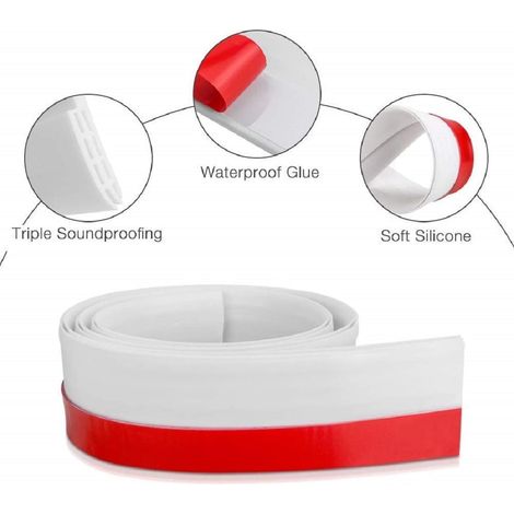 Bande d'étanchéité en silicone pour porte à faible bruit 5x100cm (blanc) (1/4)