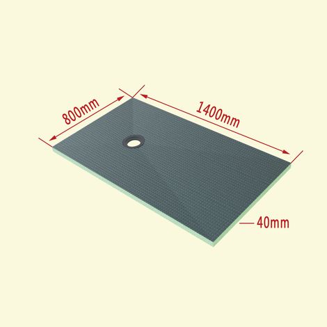 Ducha Casa 1400x800x40mm, Tablero XPS Listo para Azulejo, Función como el plato de ducha, Panel de Construcción de poliestireno extruido
