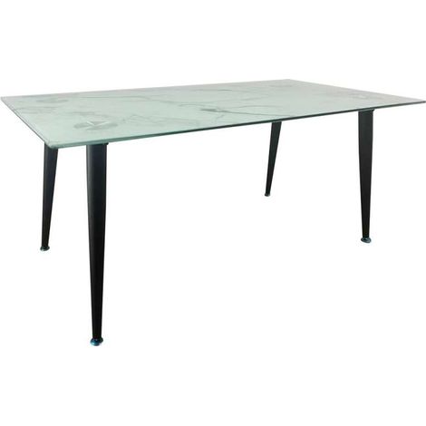 Domo Mea Tavolino da Caffè Effetto Marmo Bianco/Nero 100x55 cm