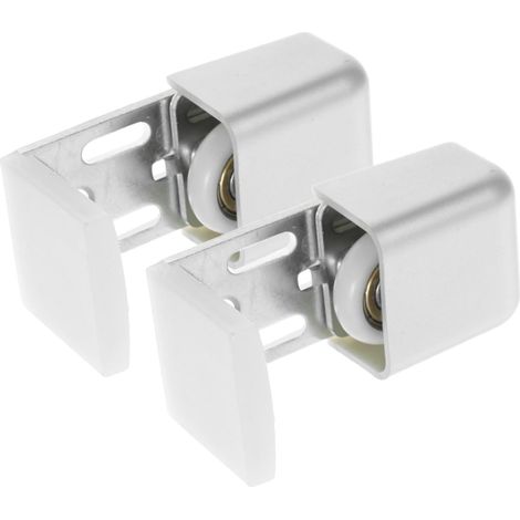 lot de 2 guide inférieur pour porte coulissante, fer, argenté (1/5)