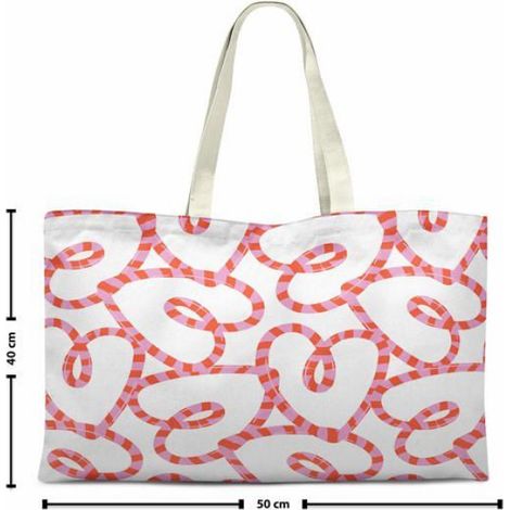 Sac shopping tote bag coton Bonamaison 70 x 50 cm Noir - réutilisable, anses longues, lavable (1/2)