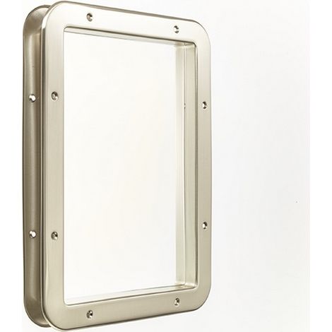 Mottez – Hublot de porte métal rectangulaire nickelé mat 31x41cm – Vitre trempée 4mm – Pour porte épaisseur 40mm – Usage intérieur