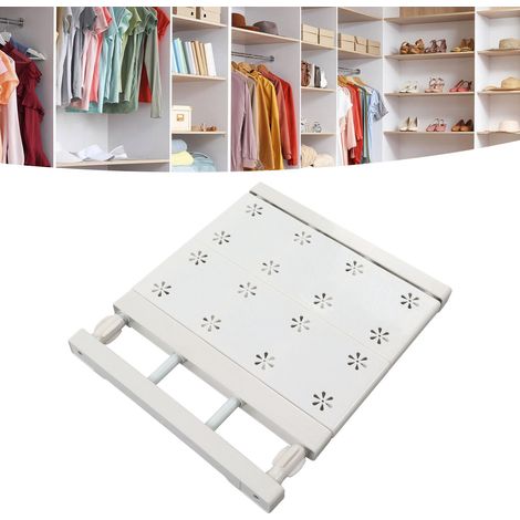 Étagères à plusieurs niveaux pour penderie, séparateurs pour armoire et meuble à chaussures, étagères télescopiques sans clous, longueur des étagères 30-40 cm (1/5)