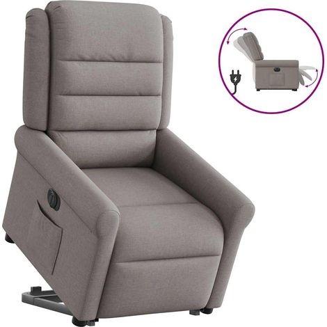 Relaxsessel mit Aufstehhilfe Elektrisch Taupe Stoff