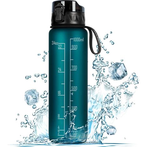 Trinkflasche 1L BPA-frei mit rutschfestem Gummi-Griff für Sport & Outdoor (1/5)