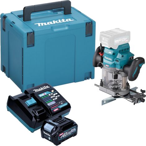Makita RP 001 GD101 Défonceuse sans fil 40 V max. 12 mm Brushless + 1x batterie 2,5 Ah + chargeur + Makpac