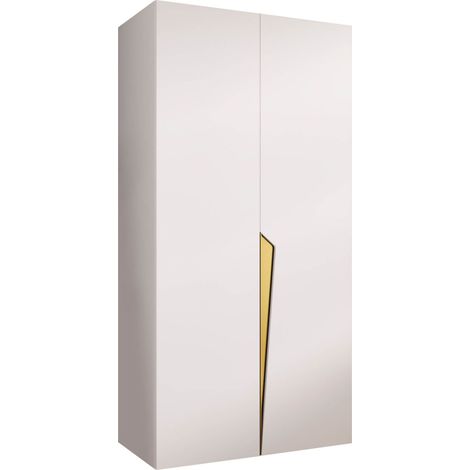 Armoire Hartford 603, Blanc, 202x100x52cm, Portes d'armoire: Avec des charnières, Nombre d'étagères: 0 (1/5)