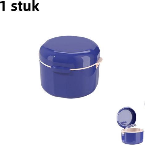 1 boîte de nettoyage pour appareil dentaire bleu saphir avec double filtre de lavage bac de trempage portable multifonction pour appareils dentaires (1/5)