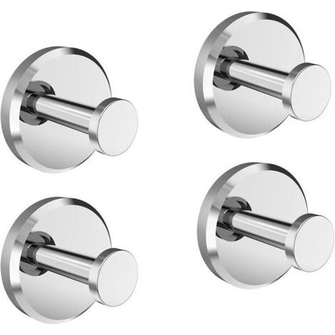 Crochet ventouse Fixation porte-serviettes, PVC Chrome (4 pièces) (1/4)