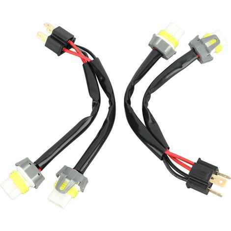 H4 9003 auf 9005 9006 Stecker-Scheinwerfer-Splitterkabel, Pickup-Buchse-Umrüstkabelbaum, LED-Kabelverbinder - Crezuo