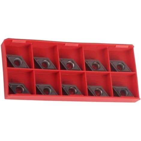 10 piezas de insertos de metal duro DCMT070202 para máquinas CNC, herramientas de torneado con placas de corte y caja de almacenamiento. (1/4)