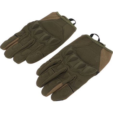 Gants de moto respirants, protection intégrale des doigts, écrans tactiles, verts, taille standard. (1/5)