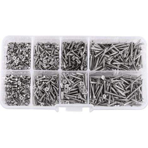 800 Pièces Vis Kreuzschlitz M2 Tailles 4 Mm À 20 Mm Vis Auto Perforante Kit Montage Avec Stockage Et Rangement Outils Et Matériaux (1/5)