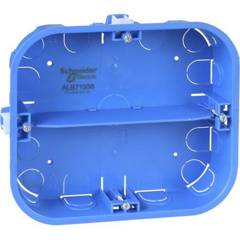 Boîte d'encastrement 6 postes bleu standard 165x142mm prof 40mm bleu MULTIFIX SCHNEIDER ALB71338 (1/4)