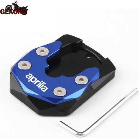 (Aprilia-Bleu) Béquille latérale CNC pour moto, extension de support, compatible avec Aprilia SRMAX 250 et 300 (SRMAX250, SRMAX300 maxpower). (1/4)