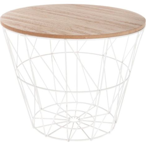 Table d'Appoint Design "Kumi" 30cm Blanc