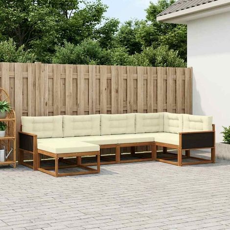vidaXL Outdoor-Sofagarnitur 6 pcs Natur und Creme (1/5)