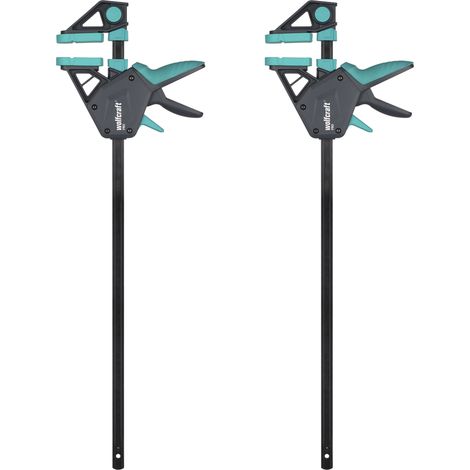 wolfcraft - Kit de 2 Serre-Joints à une main PRO - Ouverture jusqu'à 450 mm - Force de serrage max. 150 kg - réf. 8672060