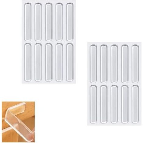 Adhesive Bumper Strips, 20 x Transparent Silicone Door Bumper Pads for Cabinets, Kitchen, Bathroom, Office (1/5)