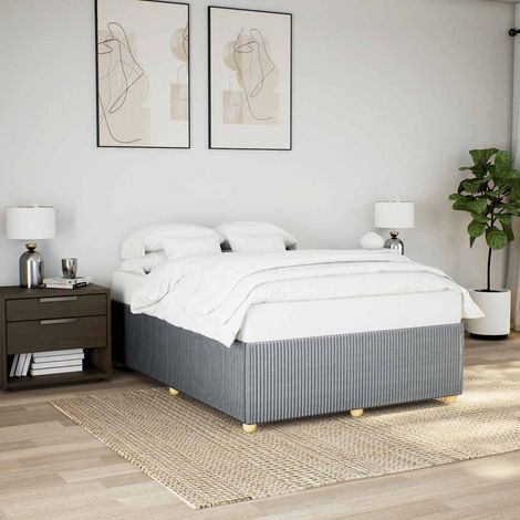 Cadre de lit sans matelas gris clair 140x200 cm tissu (1/5)