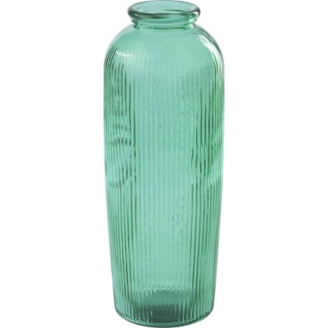 Vase ligné en verre vert émeraude - vert émeraude (1/3)