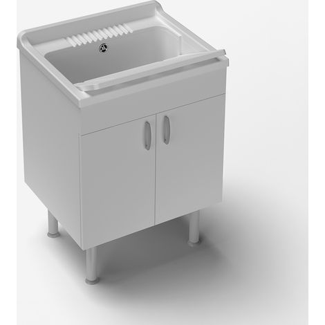Mobile lavatoio in legno con vasca in resina Star 60 (1/4)
