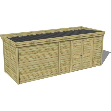 ABRI DE JARDIN bois traité 27mm, 6,5x2,1m, 14m2