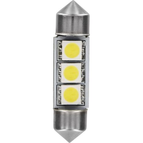 24V Led Series - 3 SMD x 3 chips - (C5W) - 10x36 mm - SV8,5-8 - 2 pz  - Scatola - Bianco - Doppia polarità (1/4)