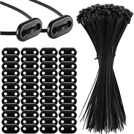 100 Ensemble Kit de Fixation pour Brise-Vue y Compris les Attaches de Câble et Fixation des Plaques de Montage Kit de Montage en PVC pour Tapis d'Intimité Clôtures de Jardin (1/5)