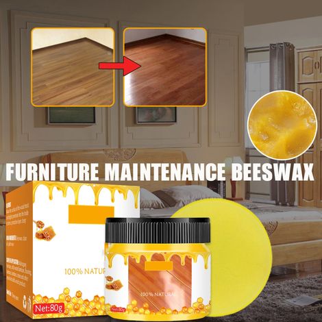 Cire d'abeille pour l'entretien et le polissage des meubles en bois : nettoyant, imperméabilisant et lustrant. (1/5)