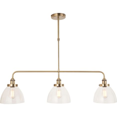 Sospensione industriale ottone anticato vetro 3xE27 Endon (1/5)