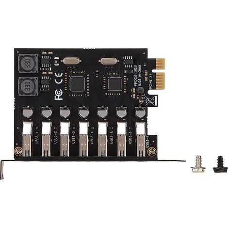 Carte d'extension USB 3.0 PCI Express 7 ports, alimentation 4A, puce VIA, compatible Windows, transfert 5 Gbps (1/5)