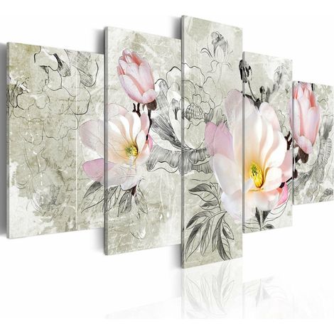 Tableau magnolia - rétro - 200 x 100 cm (1/4)