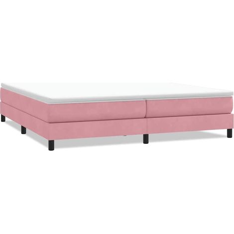 Maison Exclusive - Sommier à lattes de lit sans matelas rose 200x220 cm velours (1/5)