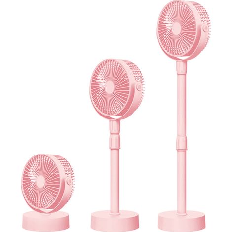 Ventilateur Sur Pied Portable - Batterie 1200 mAh - 3 Vitesses - Design Pliable Silencieux - Usage Bureau Sol Chambre - 1 Pièce (1/5)