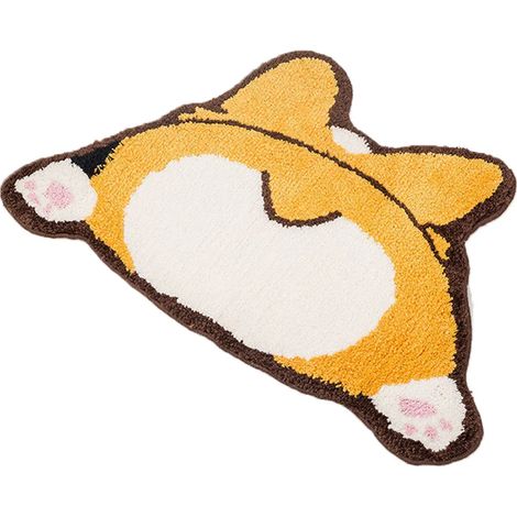 Alfombra de baño antideslizante con diseño, secado rápido, absorbente, para baño (Trasero de cachorro, 4060 sin pelo) (1/5)