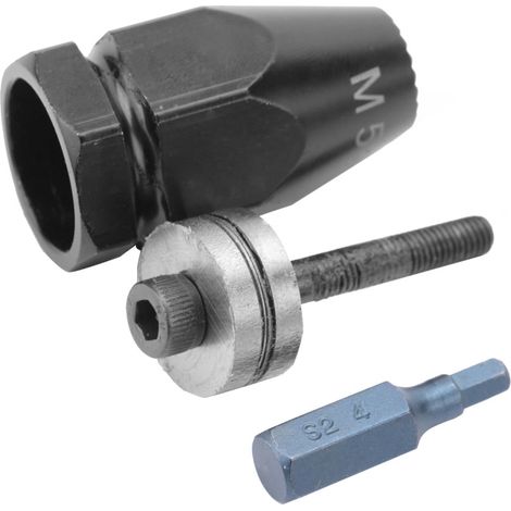 Kit de pose d'écrous à sertir pneumatique, pistolet à rivets à air avec tête d'écrou (M5 tige droite hexagonale) (1/5)
