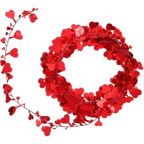 Herzförmiger Kranz zum Valentinstag, romantische 3-teilige Girlande, ideal für eine Party. (1/5)