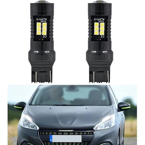 Ampoules de feux diurnes LED Drl pour 208 Hatchback 2012-2020 T20 W21/5W 7443 Canbus Lumière du jour, feux de jour feu de position DLR à (1/5)