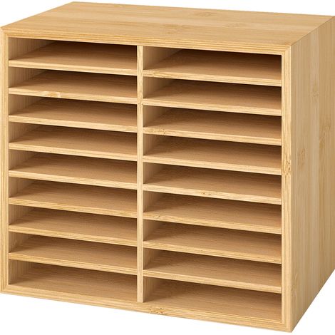 Levede Marker Pen Storage Bamboo 18 Compartment Desk Organiser Craft Stationary