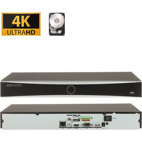 Hikvision NVR Registratore IP 32 Canali 12 Mp acusense + Hard disk 2Tb - DS-7632NXI-K2 F