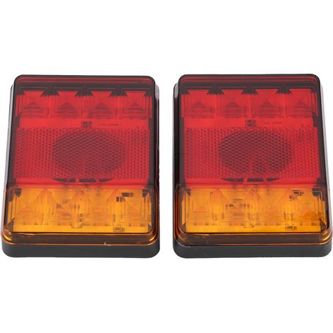 Feux arrière universels à 8 LED, bicolores, étanches IP65, adaptés aux camions, remorques, fourgonnettes et véhicules tout-terrain 12 V. (1/5)