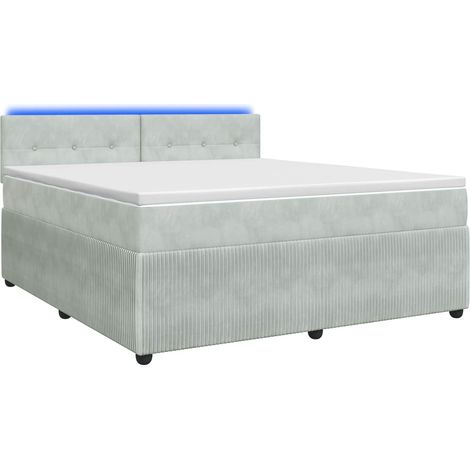 Maison Exclusive - Letto box spring con materasso Grigio Chiaro 180 x 200 cm (1/5)