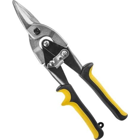 Cisaille Tôle de Coupe Rectiligne, Aviation Tête Droite Acier Forgé Chromé, Plaquiste pour multiples usages, Permet la coupe métal, également utilisé par les plaquistes (1/5)