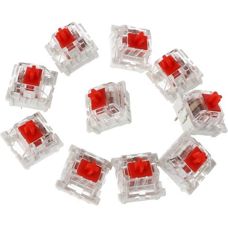10Pcs 3 Broches Mécanique Clavier Commutateur Remplacement Rouge pour Gateron (1/5)