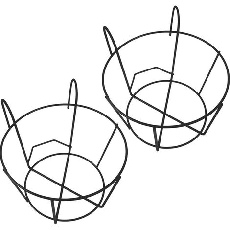 Lot de 2 Supports Suspendus en Fer Noir 30 Cm pour Pots de Fleurs, Support Rond pour Bonsaï, Étagère pour Balcon Extérieur et Intérieur, pour Jardin et Décoration Murale (1/5)