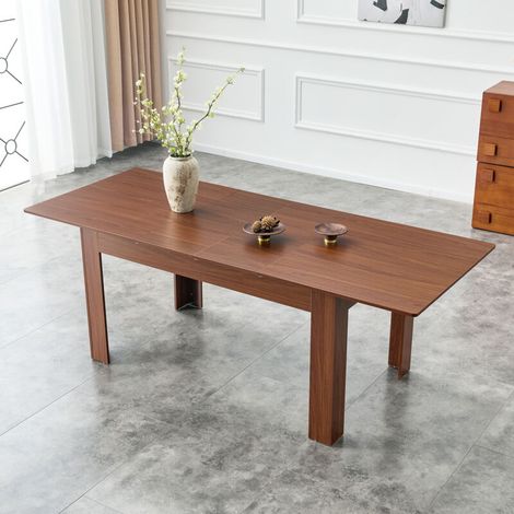 Esstisch Holz, 160 x 80 cm, Großer Tisch, Rechteckiger Küchentisch, Moderner Holztisch für Esszimmer & Küche, Küchentisch Esszimmermöbel, Walnuss-Finish