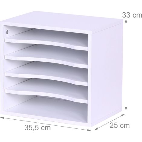 Portadocumenti moderno 5 scomparti 33 x 35,5 x 25 cm pratico e di design ufficio in PB nero 130017820