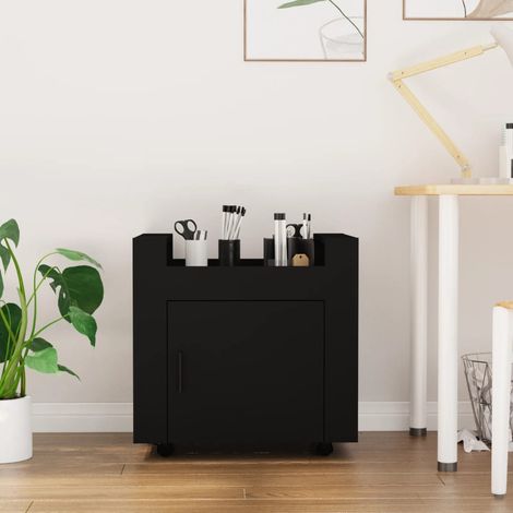 Desk Trolley Black 60x45x60 cm Engineered Wood vidaXL (1/5)